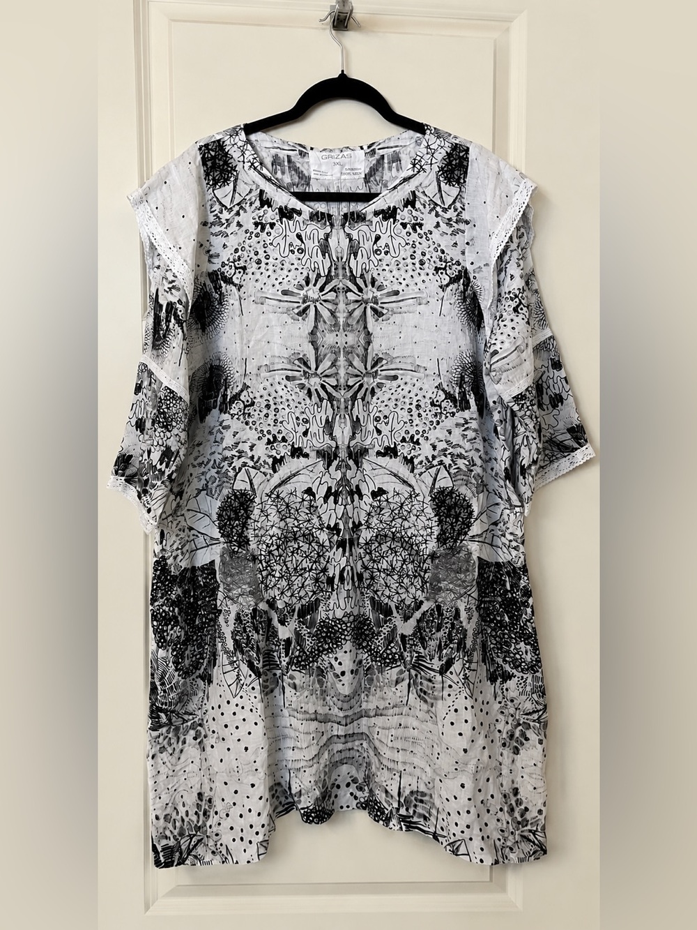 Grizas Washed Linen Tunic Size 3XL Fits 1X
